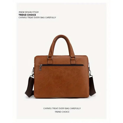PU Business Briefcase - A Lightweight Cross-body Bag with Ample Capacity, Perfect for Daily Commuting.