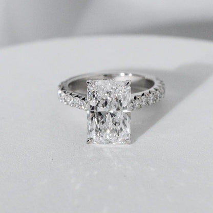 JOVOVASMILE Moissanite Engagement Ring 5 Carat 8*12mm Radiant Cut 18k White Gold Jewelry For Woman Wedding Gift lover