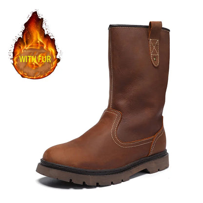 Cow Leather High-top Hiking shoes Men Hunting Boots  Snow trekking Women's shoes Tactical shoes Desert Combat Waterproof sneaker