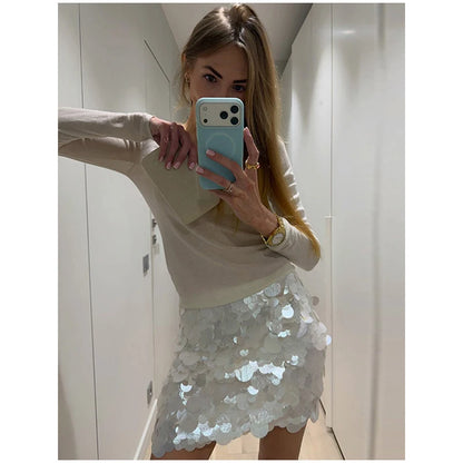 Sexy Sequin Sling Slim Short Dress Women Chic Sleeveless Off Shoulder Slim Dresses 2026 Lady Evening Party Club Vestidos New