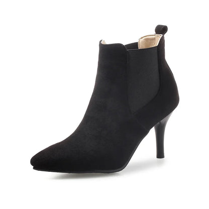 New Spring Sexy Black Wine Red Women Ankle Boots High Stelitto Heels Lady Dress Shoes Plus Small Big Size 11 32 43 45 48