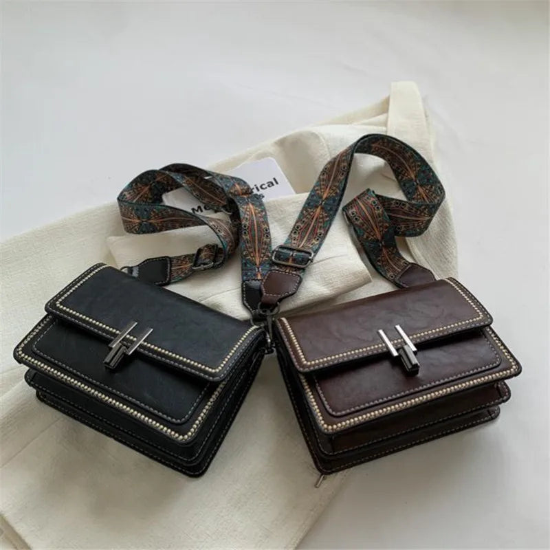 Mini Cross-Body Bags for Women, Adjustable Strap, Small Square Design Purse, Fashion Shoulder Bag, New Designer Mini Leather Bag