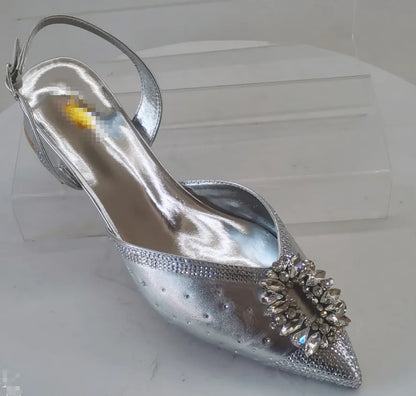 INSIGHTLINK Newest Golden Women High Heel with Bag Set Rhinestones Sandals Party Women's Shoes for Bridal Stiletto Luxury Pumps