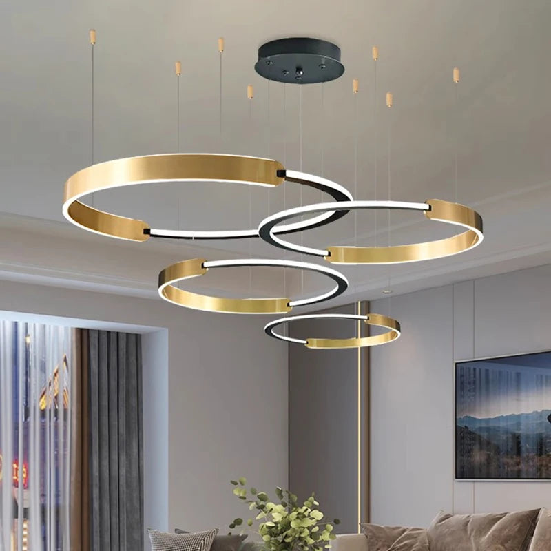 Modern rings long Pendant lights led Chandeliers for living room 2023 indoor lighting Ceiling lamp interior lighting Chandeliers