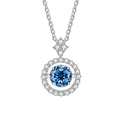 BIJOX STORY 1 CT Moissanite Pendant For Women Simulated Diamond Necklace S925 Sterling Silver Jewelry Girl Valentine's Day Gift