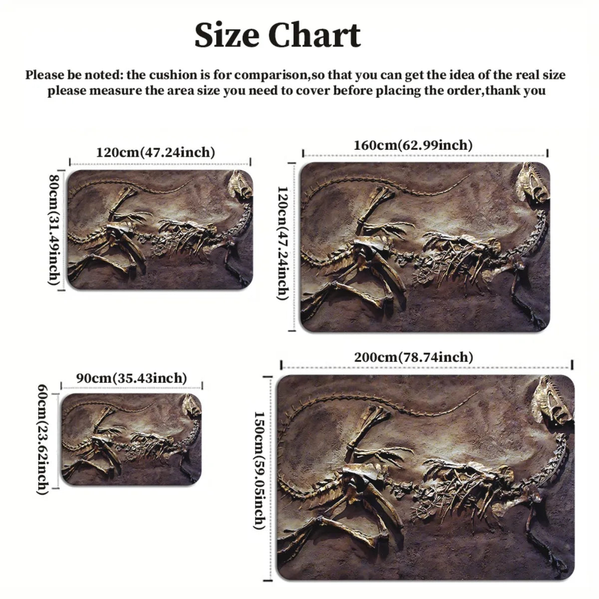 Dinosaur fossil excavation scene rug for kids room science educationdecor prehistoric animal print floor mat soft crystal velvet