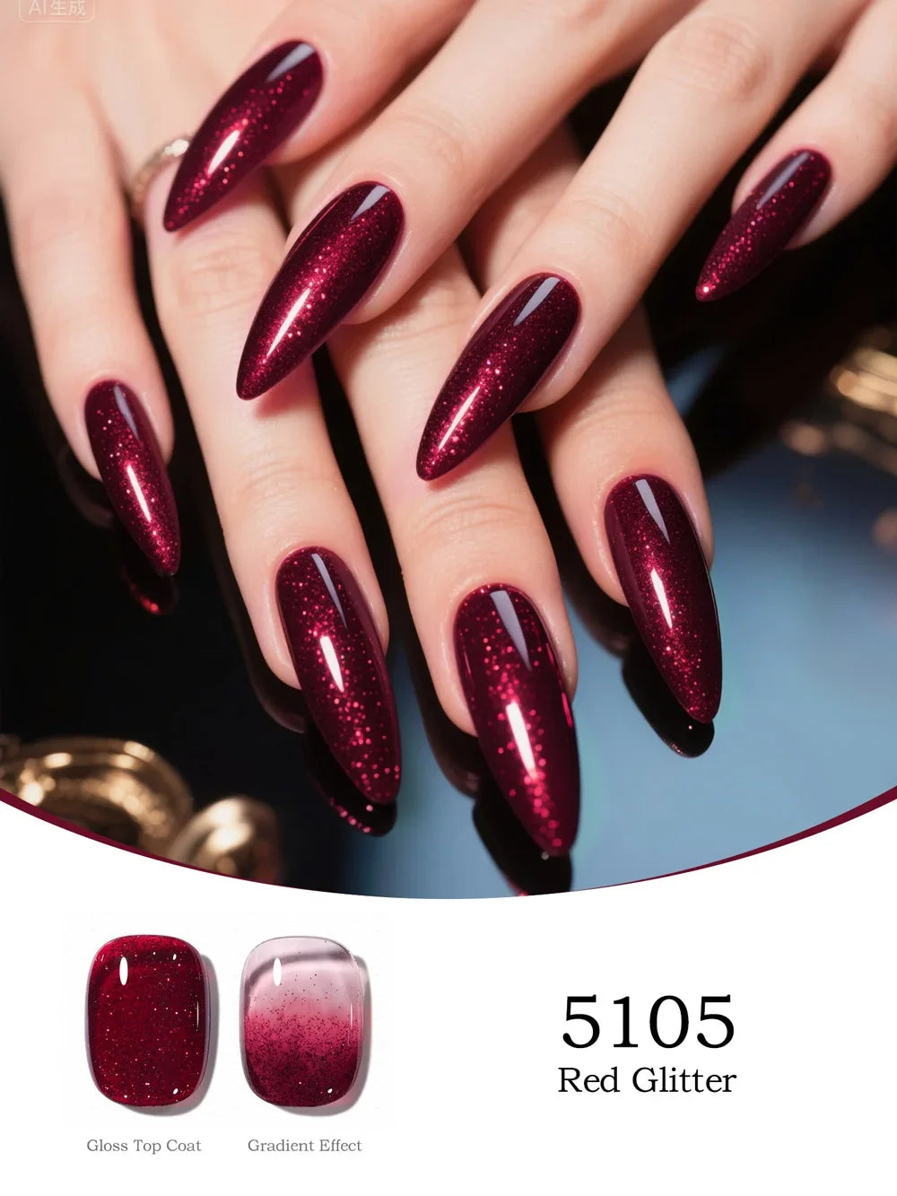 Venalisa 10ml HEMA TPO Free Red Cat Eye Gel Polish Soak Off UV LED Magnetic Nail Polish Diamond Top Long Wear Gel Varnish