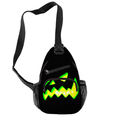 Fashion Youthful Halloween Skeleton Boys/Girls 3D Printed Chest Bags Oxford Waterproof Sports Crossbody Travel Bag Shoulder Bags