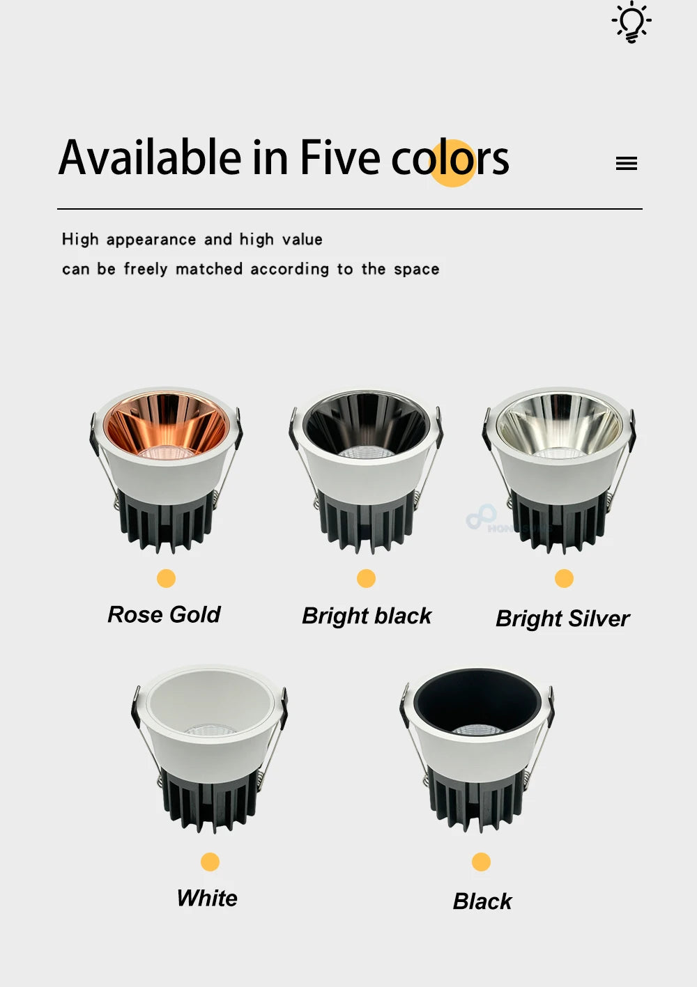 Dimmable Led Spotlight Recessed Ceiling Lamp  Aluminum Led COB Light 5W7W9W12W15W18W AC110V 220V Downlight Home Office Store