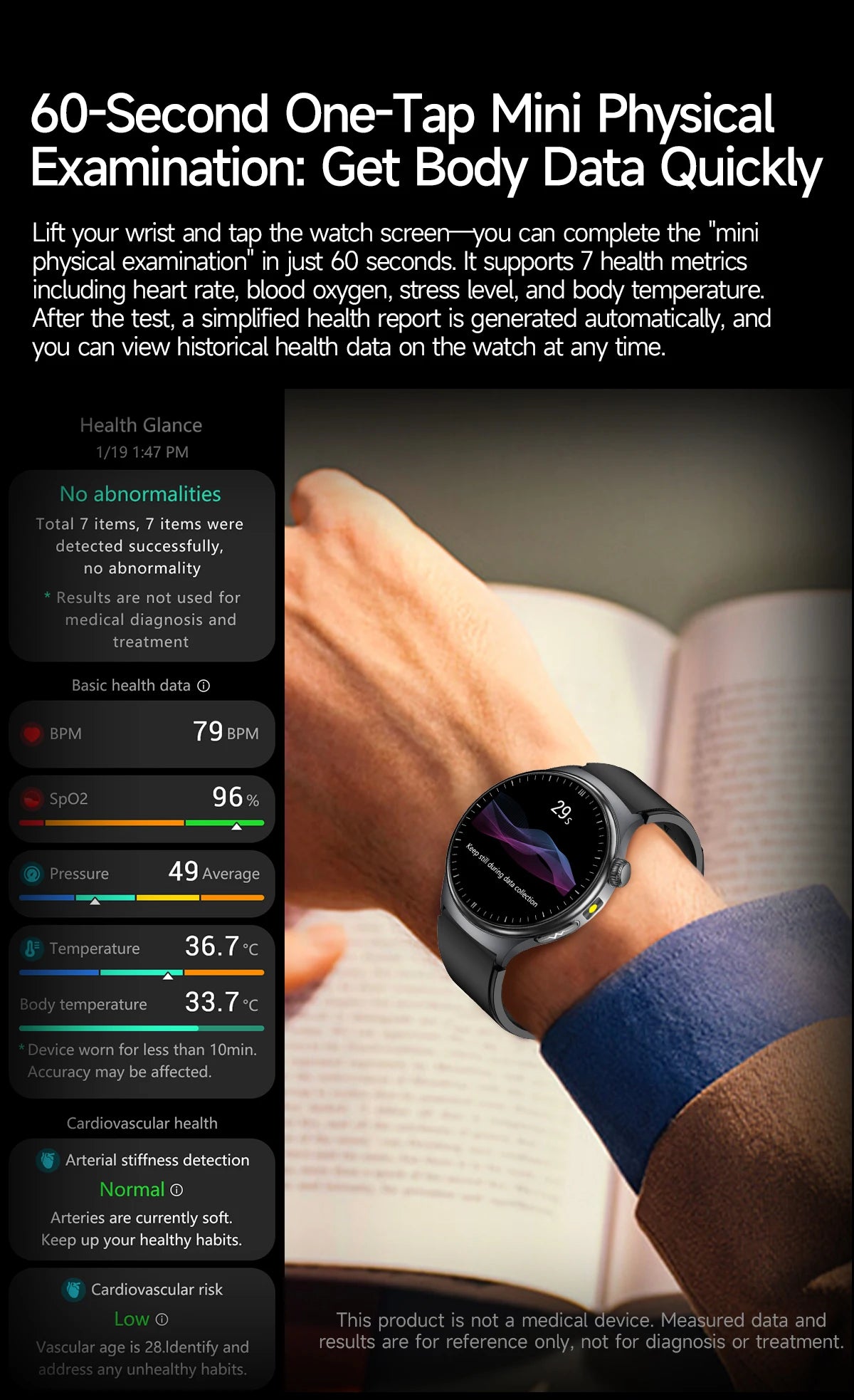 New Upgraded Heart Health Check Smart Watch Uric Acid Five Organ Examination Blood Pressure BT Call ECG smart watches Man 2026