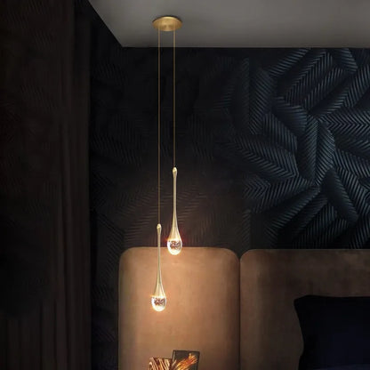 Crystal Luxury Chandelier Villa Staircase Living Room Hanging Lamp Bedroom Bedside LED Light Hotel Lobby Crystal Pendant Lights