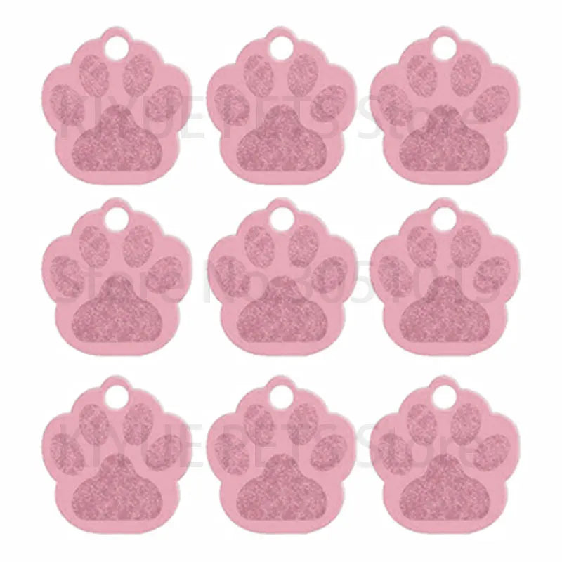 Wholesale 100Pcs Paw Pet Dog ID Tag Custom Engraved Name Plate Phone Dogs ID Tags Personalized Aluminum Pet Pendant Key Chain