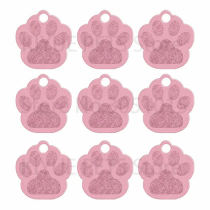 Wholesale 100Pcs Paw Pet Dog ID Tag Custom Engraved Name Plate Phone Dogs ID Tags Personalized Aluminum Pet Pendant Key Chain