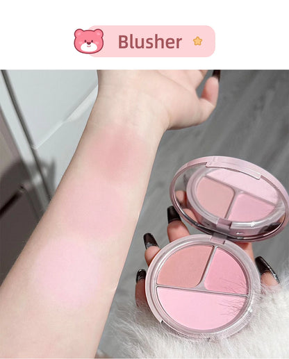 ART VALUE 7PCs Multipurpose Makeup Sets Include 3 Matte Lip Mud,1 Pressed Powder,1 Blush,1 Eyes Palette And Necklace Cosmetics