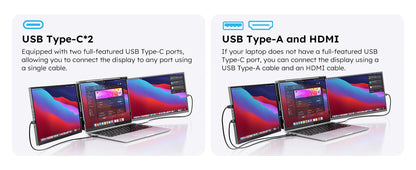 15.6 inch Triple Screen Extender for Laptop Mini PC 1080 FHD IPS External Extension Portable Dual Monitor For MAC Windows Chrome