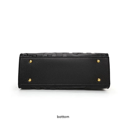 2026 New Large Capacity Contrast Letter Printed Women's Handbag High end Cowhide Mom's Bag