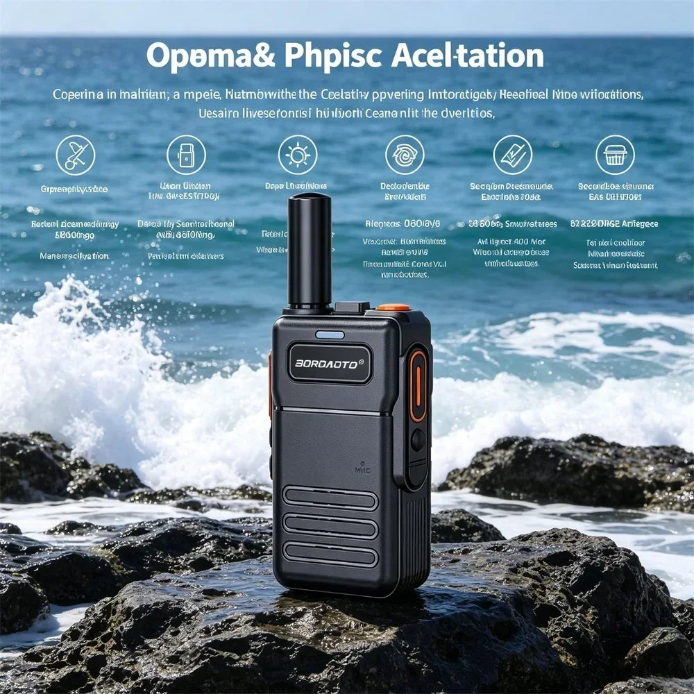 2Pcs Mini Walkie Talkie Set 16 Channels UHF 400-470MHz Baofeng Style Two-Way Radio Long Range Rechargeable Portable Communicatio