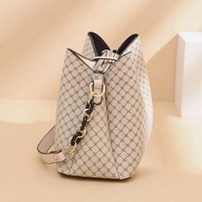 New Fashion Bucket Women Luxury Design Shoulder Bag Large Capacity Ladies PU Leather Crossbody Bag