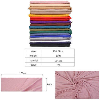 Premium Modal Cotton Jersey Hijab Scarf Long Muslim Shawl Plain Soft Turban Tie Head Wraps For Women Africa Headband 170x60cm