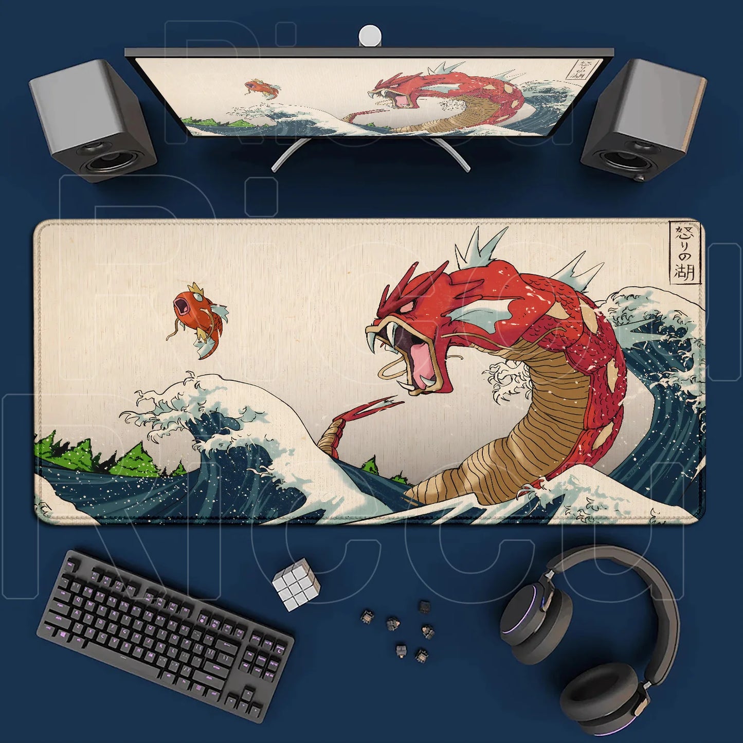 Gaming Anime P-Pokemons Gyarados Mousepad Large Non-slip Rubber Mouse Pad Gamer XXL 900x400mm Pc Keyboard Desk Mouse Mat Carpet