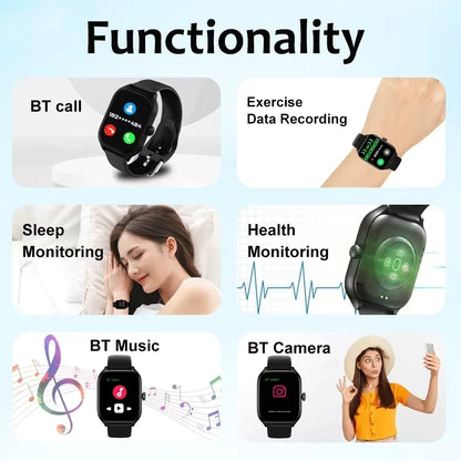 Sports Smartwatch For Women and Men HD Screen Phone Call Music Message Preview Weather Smart Watches Compatible with Android iOS