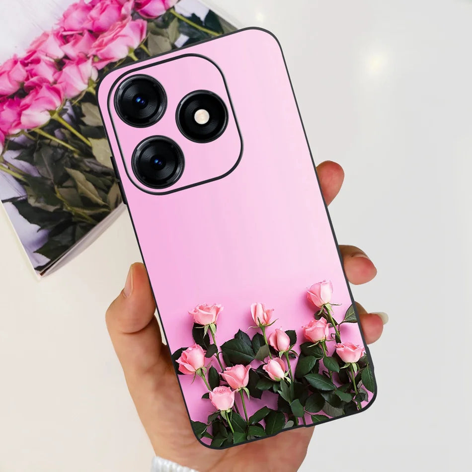 Phone Case For Tecno Spark 10 10C 2023 Fashion Flower Cat Butterfly Soft Silicone TPU Cases For Tecno Spark10 Spark10c KI5q KI5k