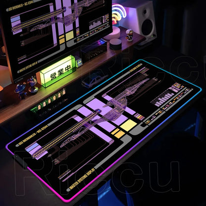 RGB Pc Gamer S-Star Treks Keyboard Expansion Mouse Pad LED Glowing Mat Rubber Backlight Gaming Computer Laptop Home Office Setup