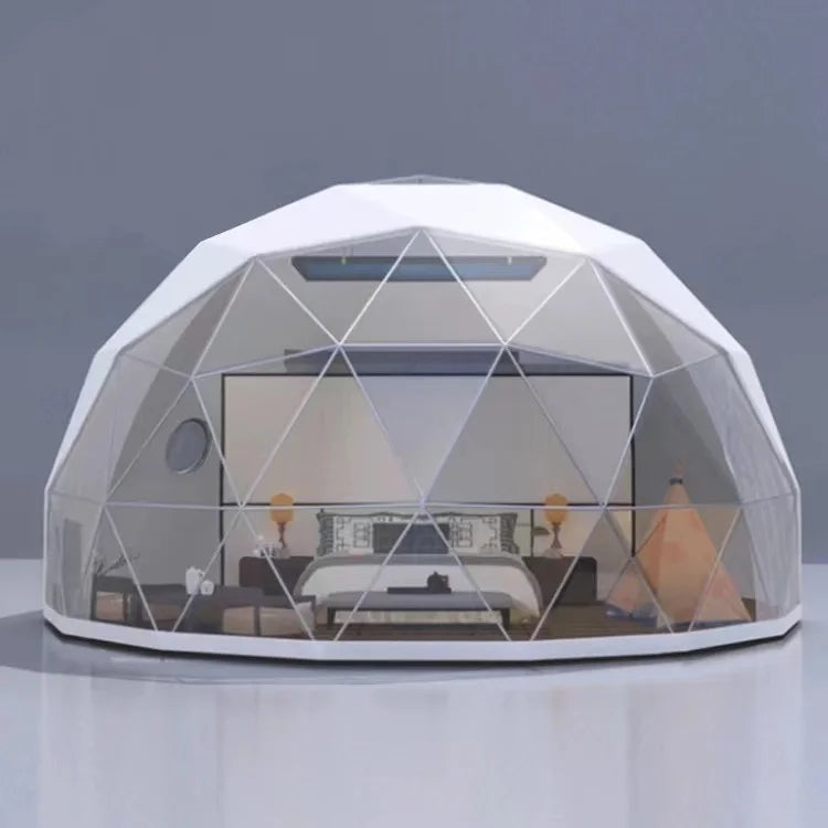 Trade Show Tent 8m Diameter Igloo Geodesic Dome Steel Structure Camping Tent Hotel Luxury Dome House Glamping Round Dome Tent
