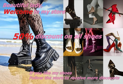 Double Platform Knee High Boots Rainbow Patchwork Round Toe Thick Soled Women's Shoes Women's Fashion Sexy Leather Winter Boots