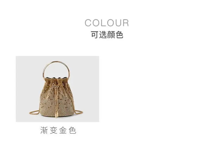 Diamond Bucket Bag for Women  Rhinestones Bling Shoulder Bags FashionTote Handbag Luxury Design Purse Crossbody Bag