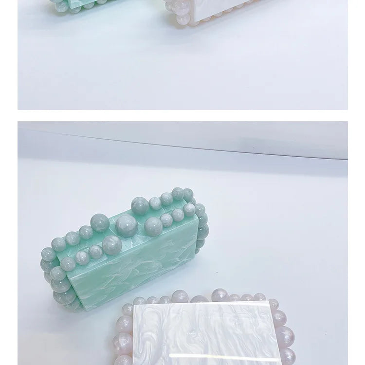 Luxury Design Shoulder Crossbody Bag Fashion New Evening Clutch Bag Ladies Handbag Acrylic Transparent Small Square Bag Female