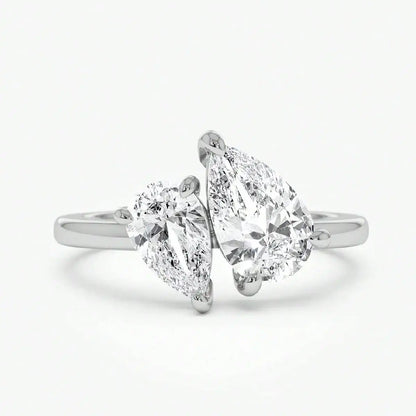 925 Sterling Silver Simplicity Classic Zircon Water Drop Ring For Women Engagement Wedding Luxury High Quality Fine Jewelry