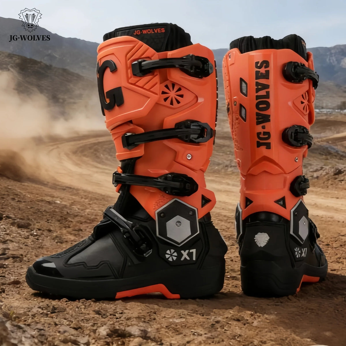Men Professional Motocross Mid-Calf Long High Ankle Off-Road Racing Boots Moto Rider Protective Shoes Men Woman Motorcycle Boots