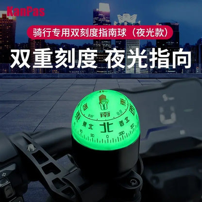 High‑Precision Riding Compass Waterproof Sun‑resistant Luminous Guiding Ball Navigation Tool for Motorcycle Electric Bicycle