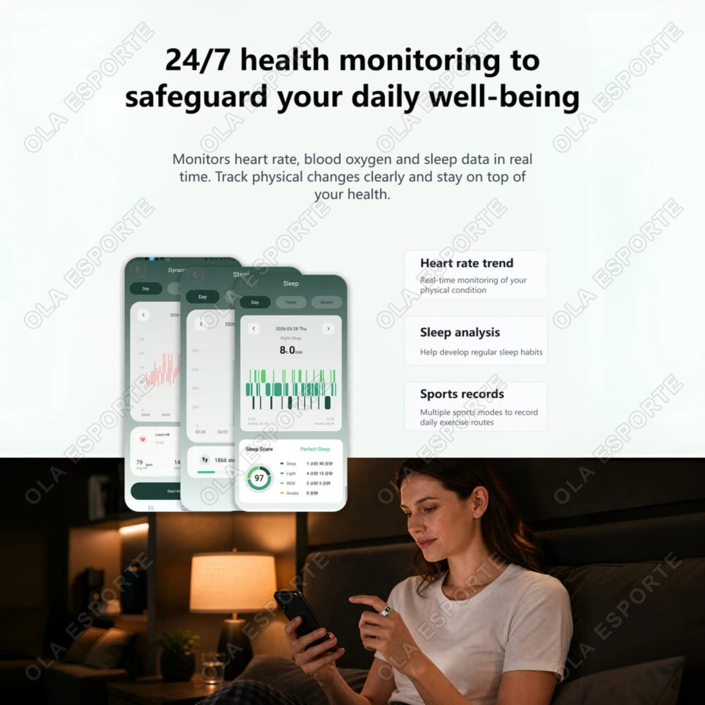New AI Recording Smart Ring 2026 Heart Rate Health Monitoring Gesture Control AI-Translation Waterproof Multiple Sport Smartring