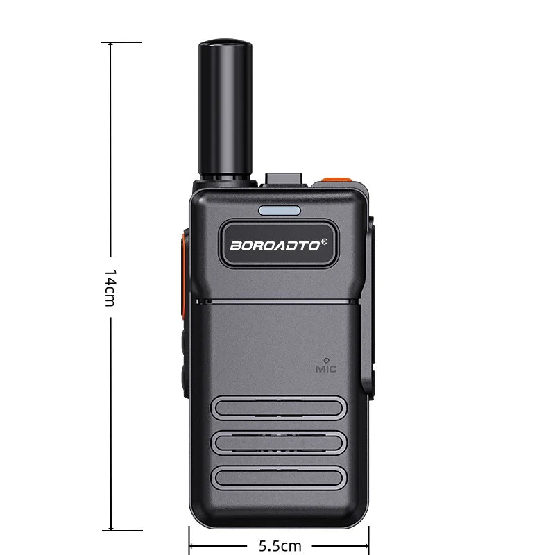 2Pcs Mini Walkie Talkie Set 16 Channels UHF 400-470MHz Baofeng Style Two-Way Radio Long Range Rechargeable Portable Communicatio