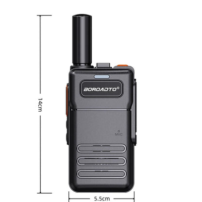 2Pcs Mini Walkie Talkie Set 16 Channels UHF 400-470MHz Baofeng Style Two-Way Radio Long Range Rechargeable Portable Communicatio