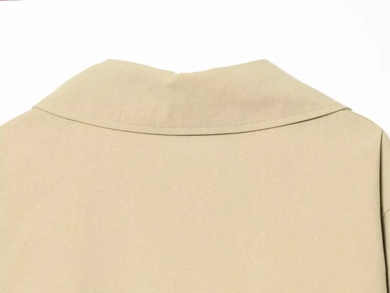 ETJ 2026 Women Casual Trench Coat Short Style Drawstring Waist Jacket Fashion Office Lady Spring Autumn Coat