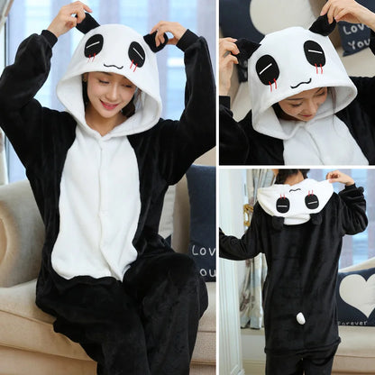 S M L XL Women One-piece Pajama Plush Flannel Jumpsuit Adult Winter Kigurumi Anime Onesies Halloween Unicorn Cosplay Costumes