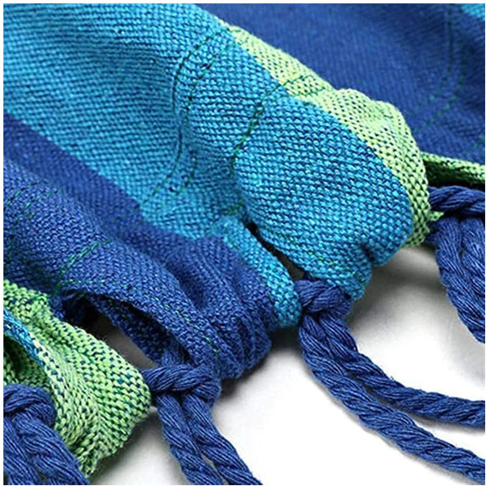 2 Person Double Hammock with Tree Straps - Heavy Duty Cotton Canvas for Patio, Backyard, Garden, Indoor & Outdoor Use (Red,Blue)