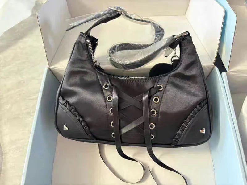 Inner Spicy girl small ITABAG ancient shoulder bag New trendy Y2k Japanese ita bag PU +Nylon cloth women's bags