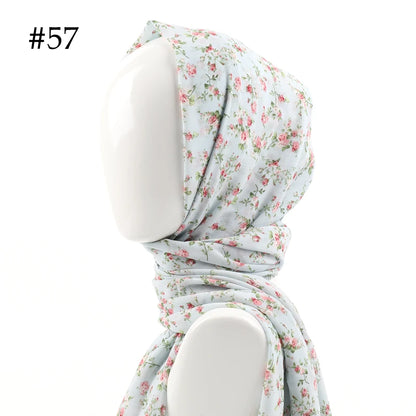 70*180cm Women Printed Soft Floral Muslim Chiffon Hijab Head Scarf Wraps New Designs