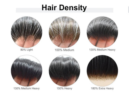 Swiss Lace Front Men Toupee Real Human Hair Wigs Lace PU Men's Capillary Prosthesis Durable Man Wig Natural Human System Toppers