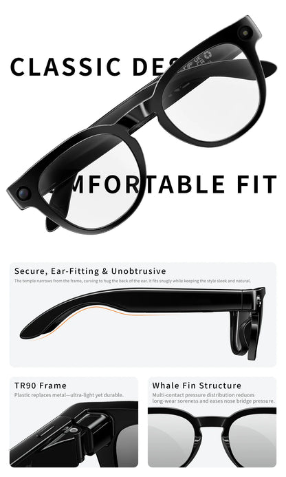 2026 New AI Smart Glasses with Video Camera Outdoor Sunglasses Wi-Fi Transfer BT Calling Audio Record Smart Wearable Headset