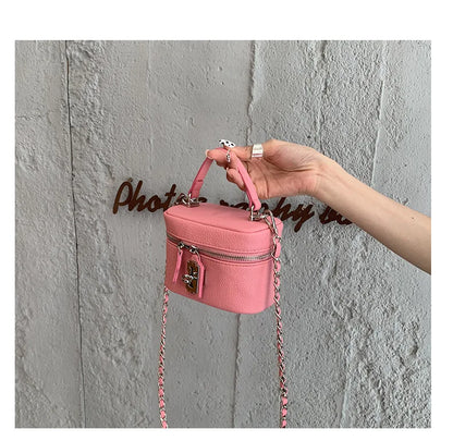 Women Square Handbags 2024 Summer Fashion Chains Crossbody Bags Texture PU Shoulder Bag Elegant Chic Mini Mobile Phone Bags