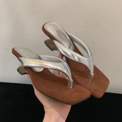 Mid Heels Women Flip Flops Fashion Wedges Woman Slippers New Shoes Elegant Sandals Casual Pumps Dress Luxury Zapatos Mujer