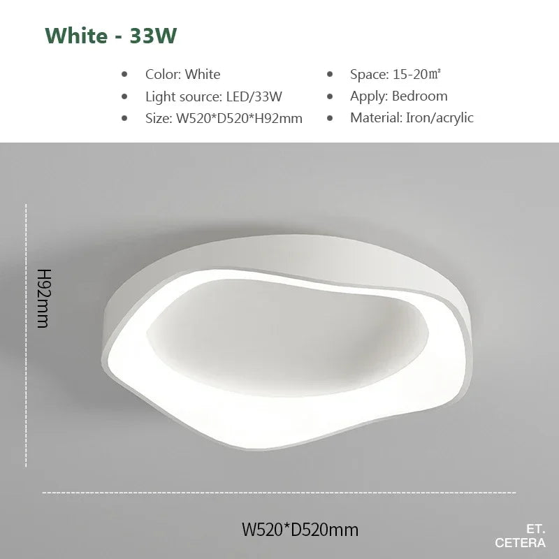 Modern LED Ceiling Lights Minimalist Black White Acrylic Lamp for Bedroom Study Living Room Hallway Entryway Lighting Fixtures
