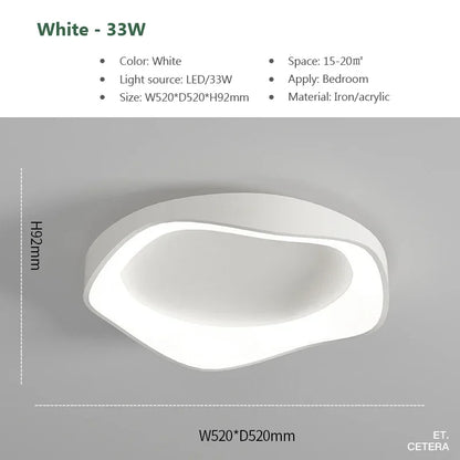 Modern LED Ceiling Lights Minimalist Black White Acrylic Lamp for Bedroom Study Living Room Hallway Entryway Lighting Fixtures