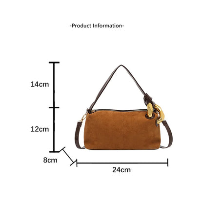New Matte Suede Women's Shoulder Bag For Gift, Ladies Fashion Handbags Crossbody Bags For Daily Used