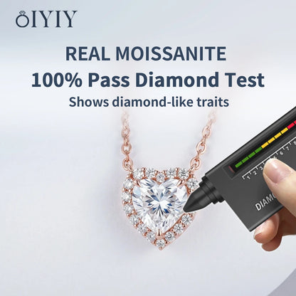 OIYIY Heart Moissanite Necklace for Women 925 Sterling Silver D VVS1 GRA Certified Lab Grown Diamond Pendant Luxury Jewelry Gift